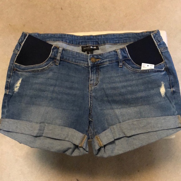 Indigo Blue Pants - Underbelly Maternity Jean Shorts